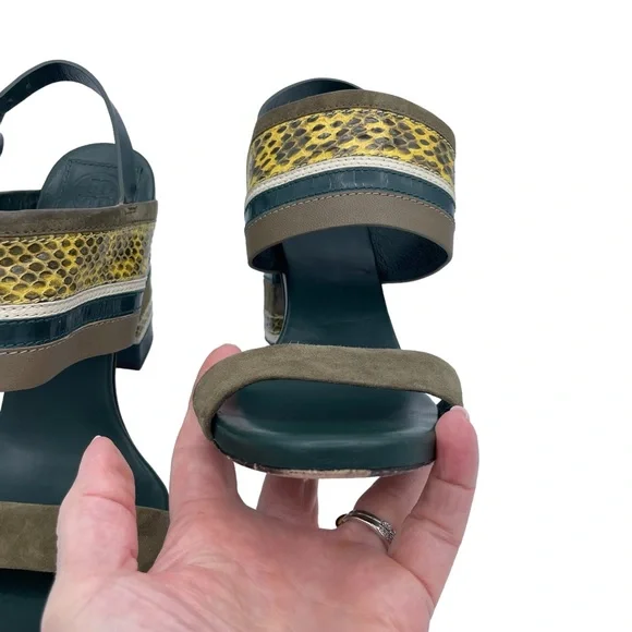 Tory Burch Edina Slingback Sandals 7 Green - Picture 12 of 16